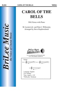 Carol of the Bells SSA choral sheet music cover Thumbnail